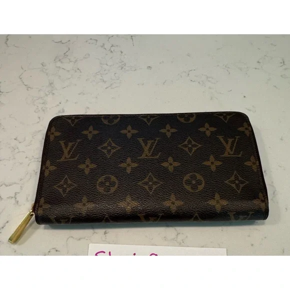 Louis Vuitton Brown and Gold Monogram Zip Wallet - Picture 1 of 16